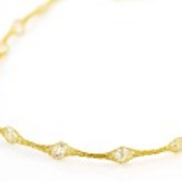 SET 14K Gold Cubic Zirconia Crochet D'Tuscano NECKLACE & BRACELET SET - Picture 2 of 6